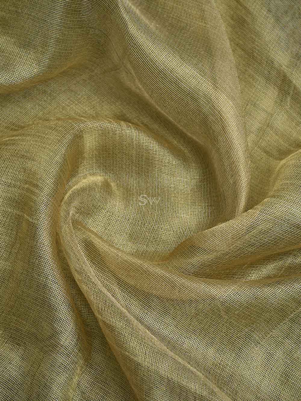 Green Tussar Silk Handloom Banarasi Suit - Sacred Weaves