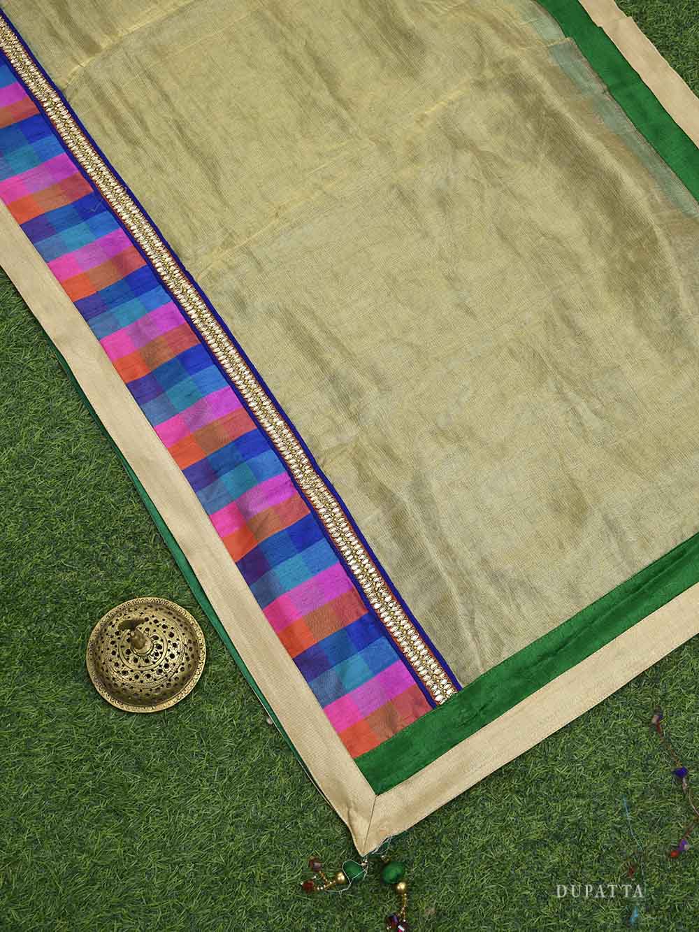 Green Tussar Silk Handloom Banarasi Suit - Sacred Weaves