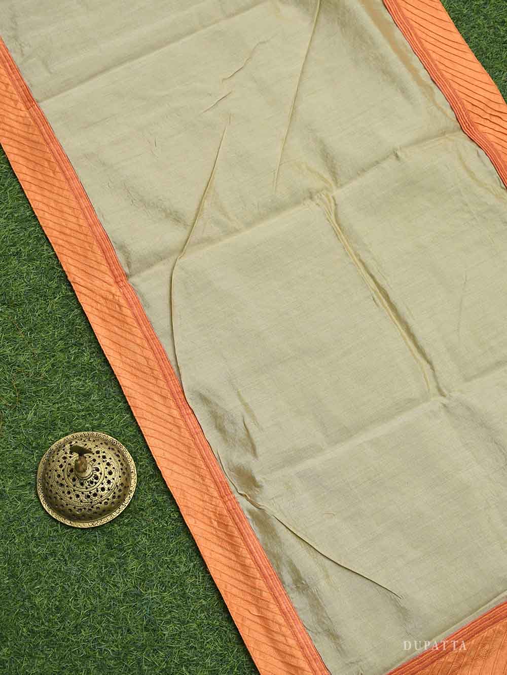 Orange Cotton Silk Handloom Banarasi Suit - Sacred Weaves