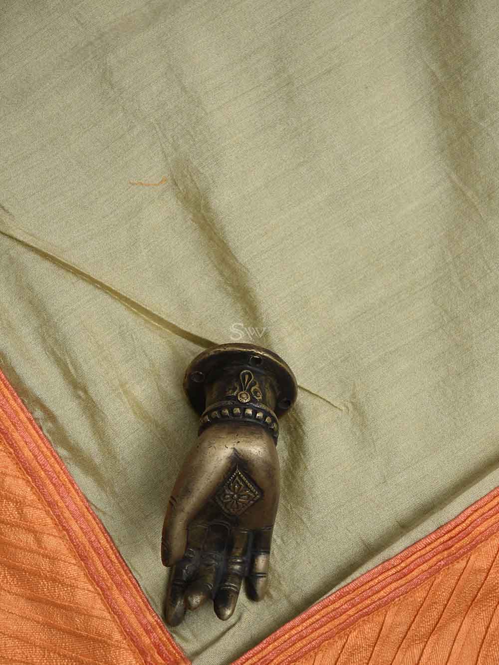 Orange Cotton Silk Handloom Banarasi Suit - Sacred Weaves