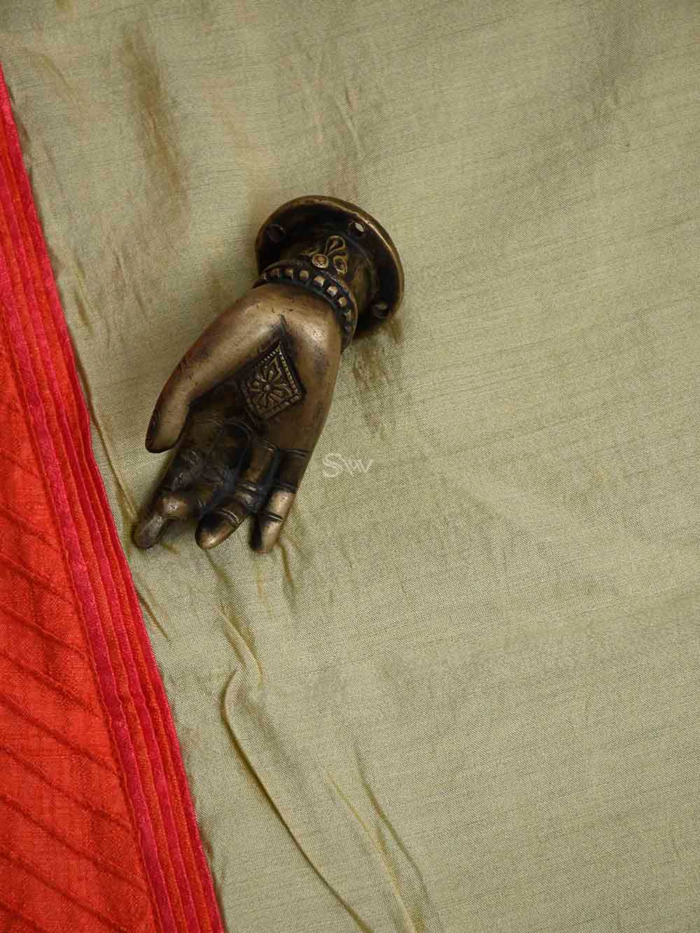 Cream Cotton Silk Handloom Banarasi Suit - Sacred Weaves