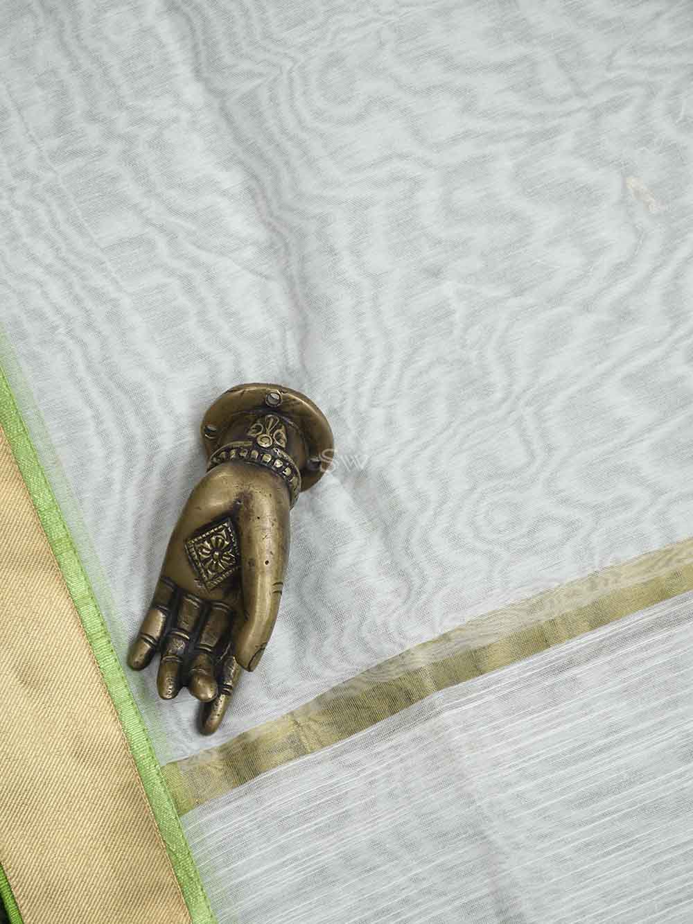 Green Cotton Silk Handloom Banarasi Suit - Sacred Weaves