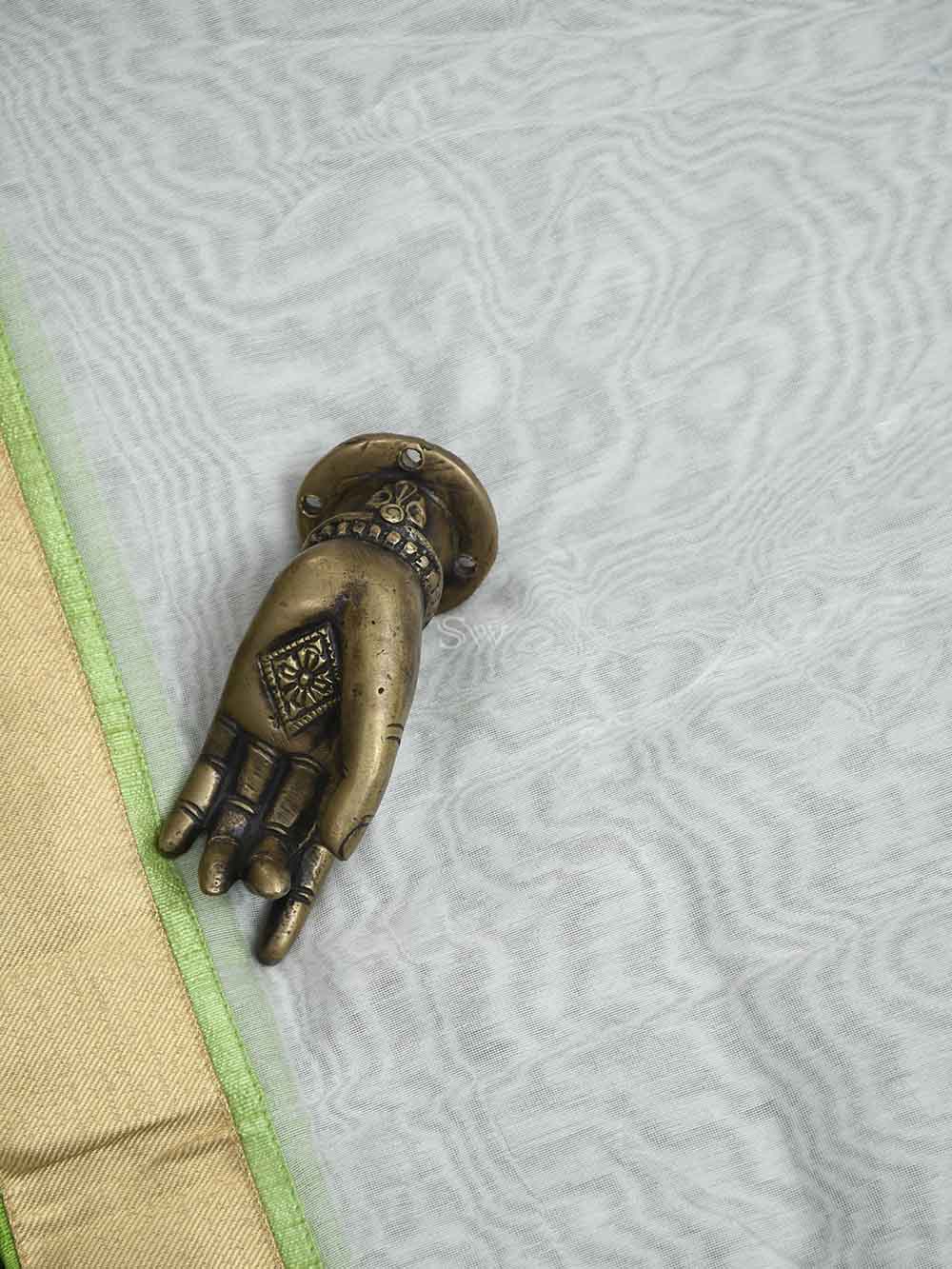 Green Cotton Silk Handloom Banarasi Suit - Sacred Weaves