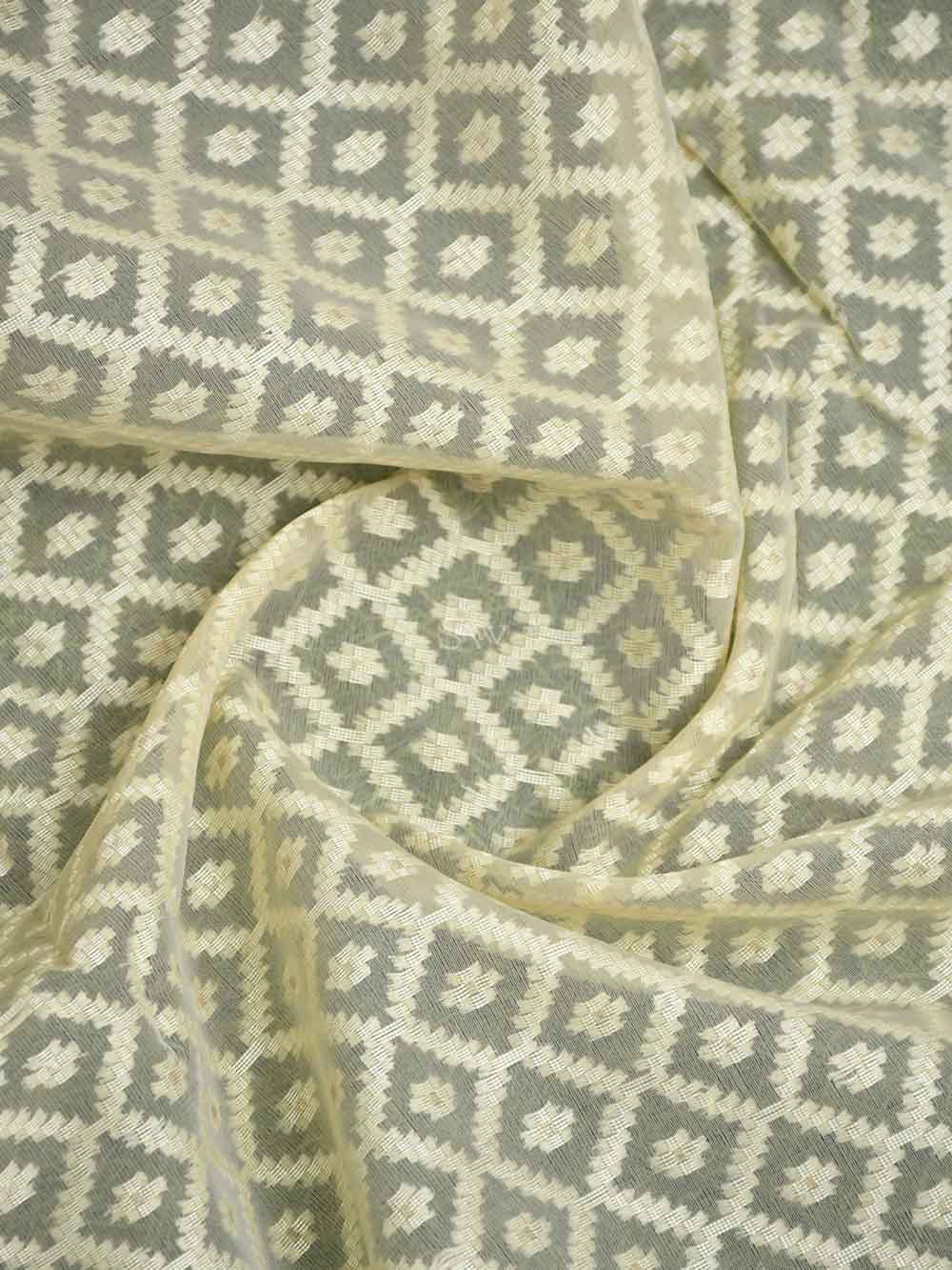 Beige Cotton Silk Handloom Banarasi Suit - Sacred Weaves 