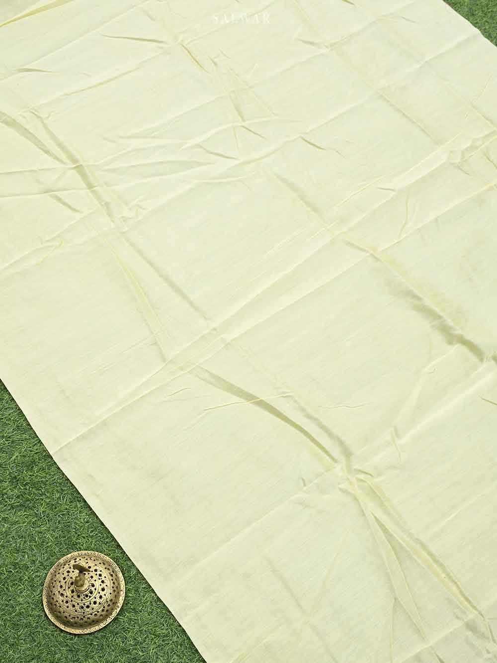 Beige Cotton Silk Handloom Banarasi Suit - Sacred Weaves 