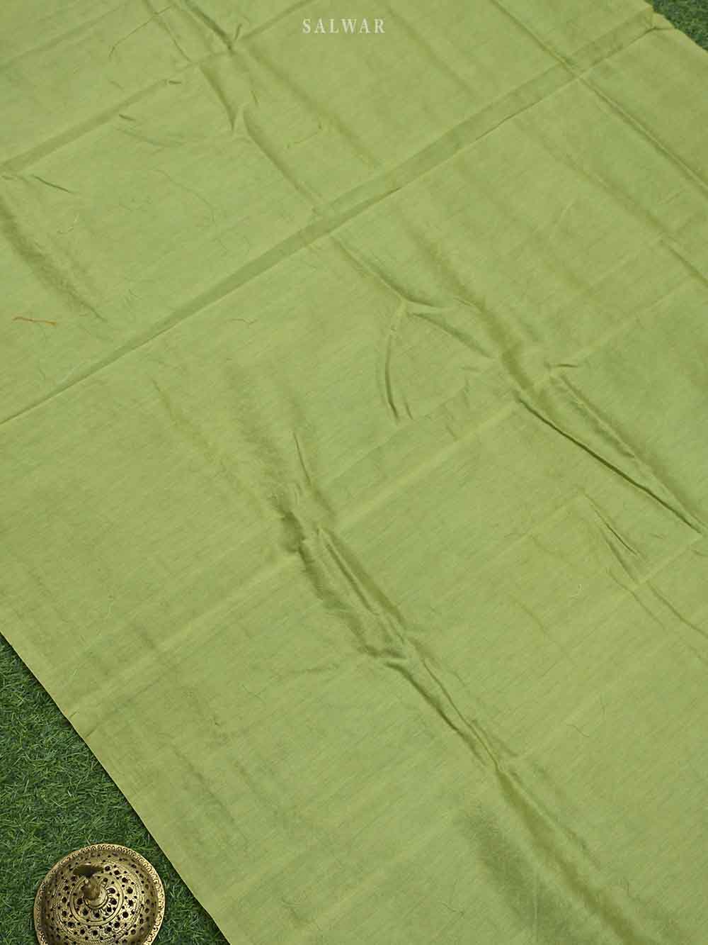 Green Cotton Silk Handloom Banarasi Suit