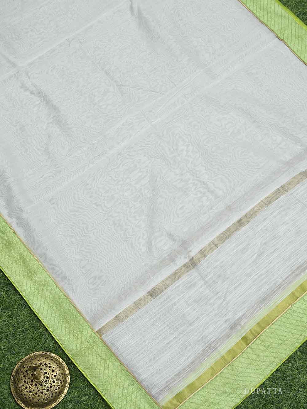 Green Cotton Silk Handloom Banarasi Suit - Sacred Weaves