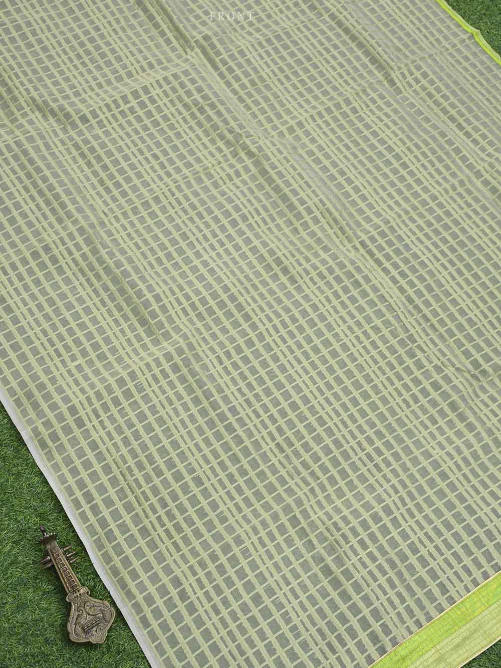 Parrot Green Organza Handloom Banarasi Suit - Scared Weaves