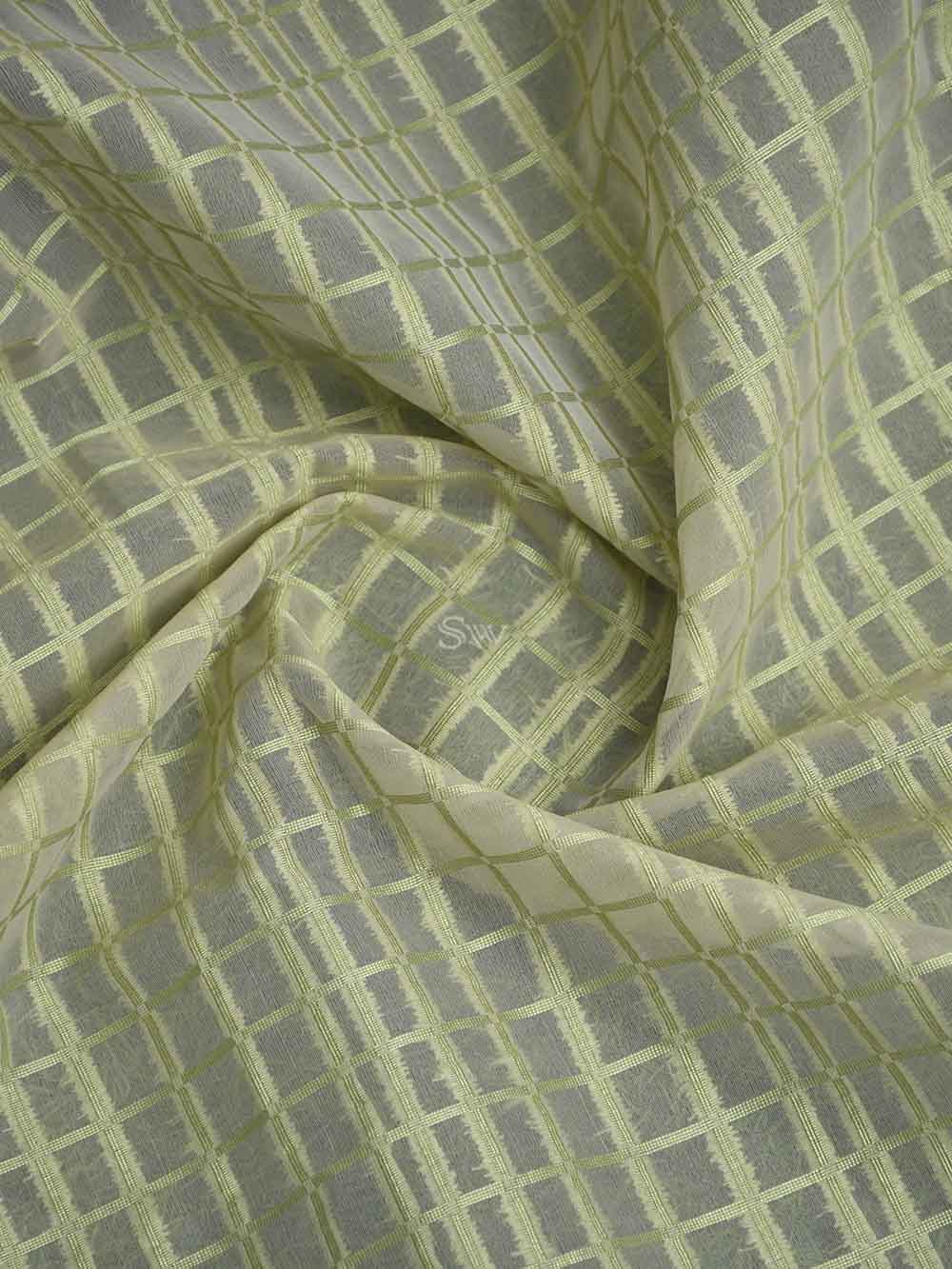 Parrot Green Organza Handloom Banarasi Suit - Scared Weaves