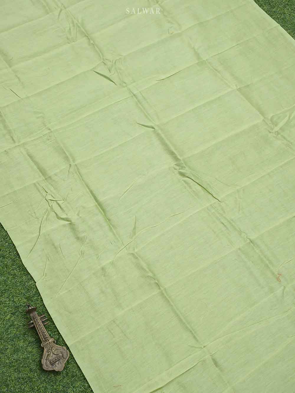 Parrot Green Organza Handloom Banarasi Suit - Scared Weaves