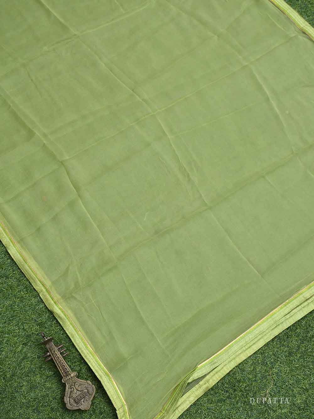 Parrot Green Organza Handloom Banarasi Suit - Scared Weaves
