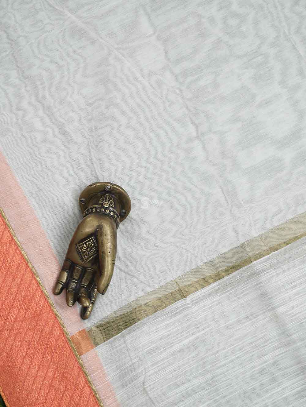 Peach Cotton Silk Handloom Banarasi Suit - Sacred Weaves