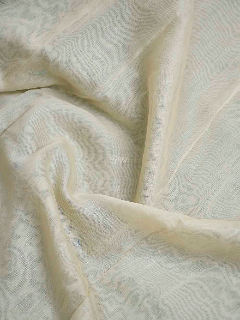 Cream Cotton Silk Handloom Banarasi Suit - Sacred Weaves