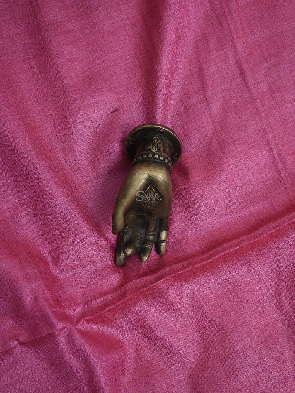Pink Tussar Silk Handloom Banarasi Suit - Sacred Weaves