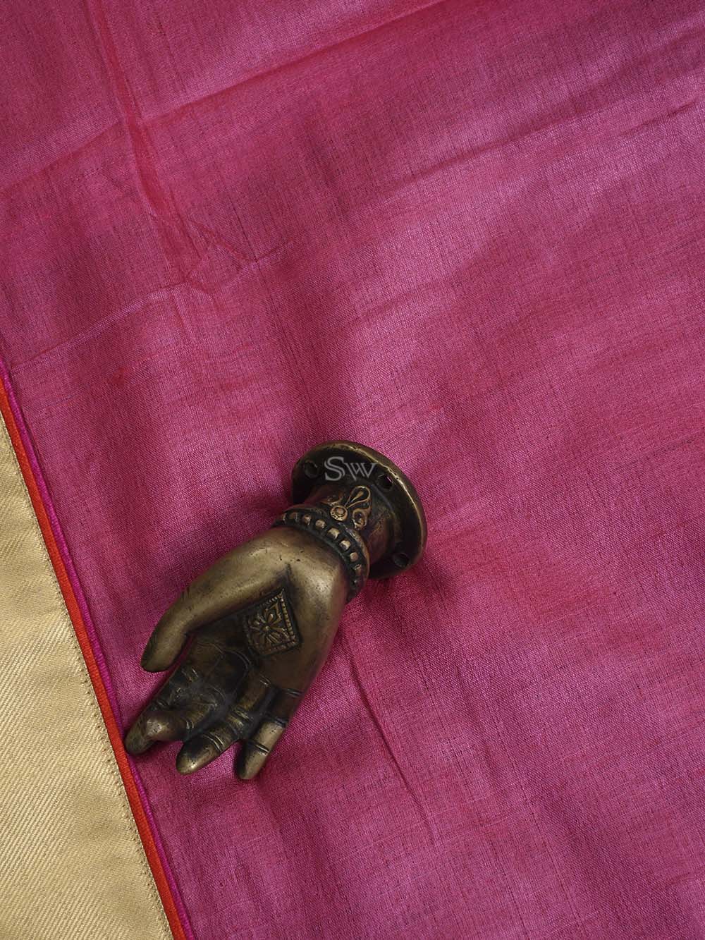 Pink Tussar Silk Handloom Banarasi Suit - Sacred Weaves