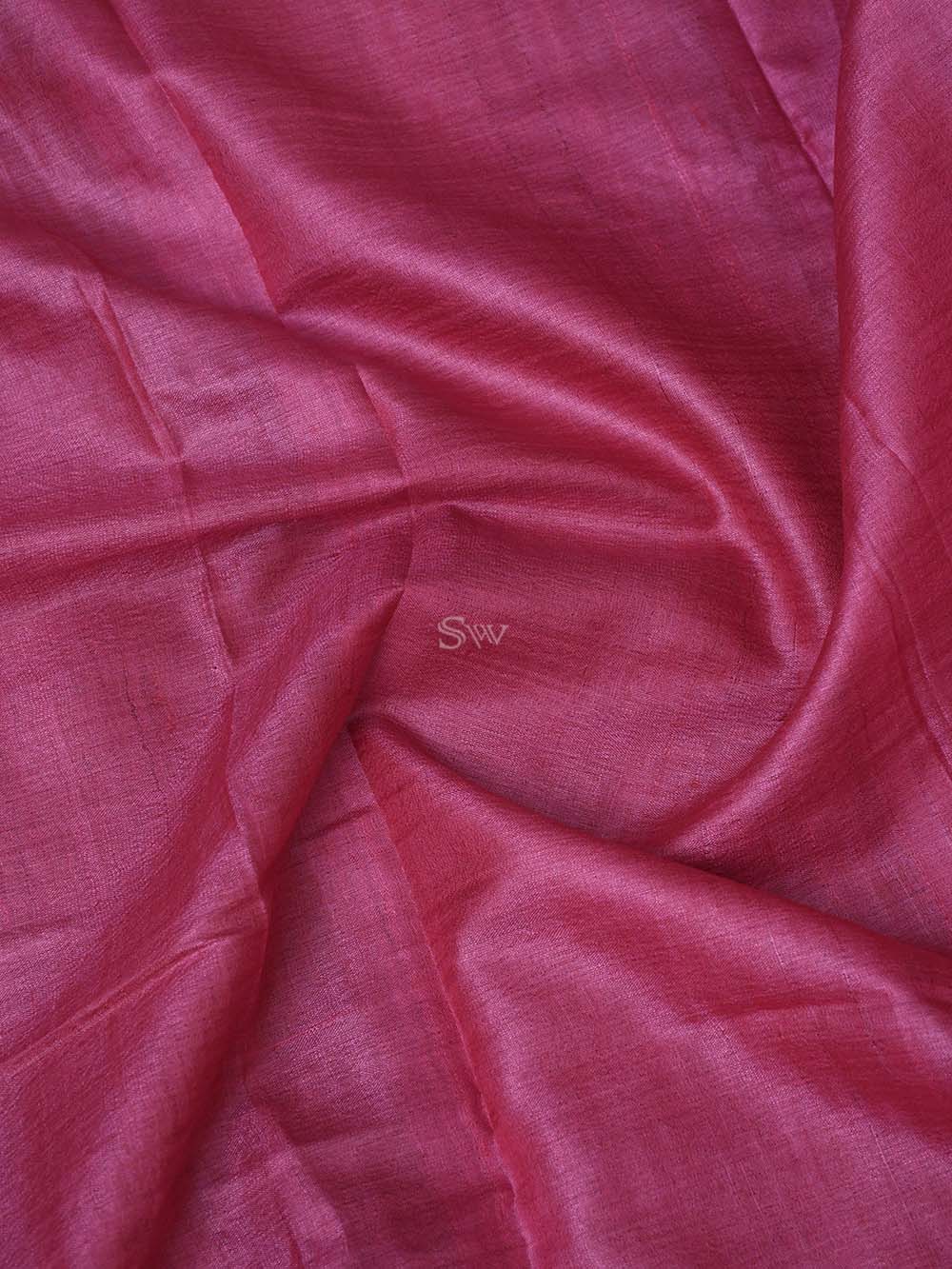 Pink Tussar Silk Handloom Banarasi Suit - Sacred Weaves