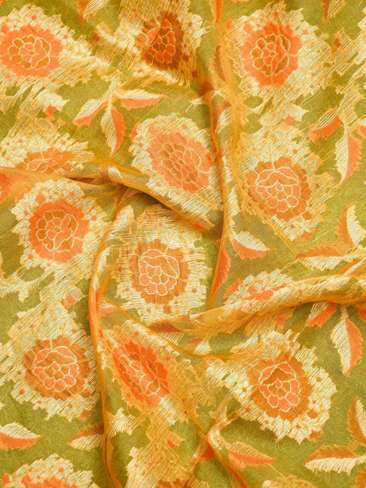 Yellow Tusser Silk Handloom Banarasi Suit - Sacred Weaves