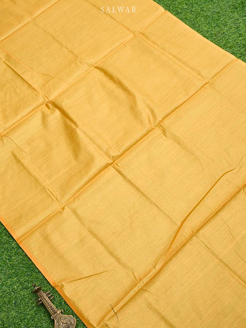 Yellow Tusser Silk Handloom Banarasi Suit - Sacred Weaves