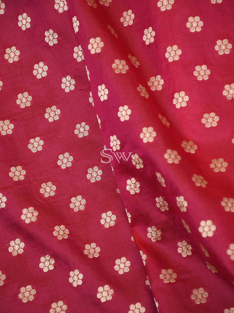 Pink Red Meenakari Handloom Banarasi Lehenga - Sacred Weaves