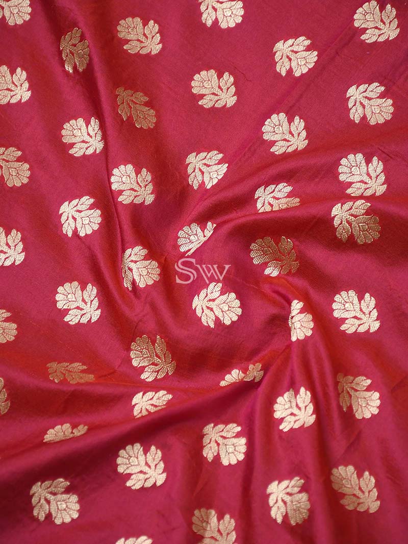 Pink Red Meenakari Handloom Banarasi Lehenga - Sacred Weaves