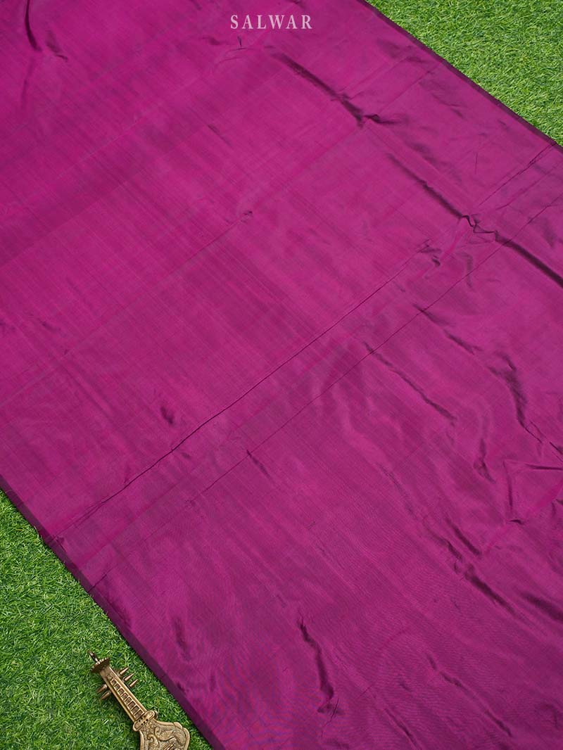 Magenta Katan Silk Handloom Banarasi Suit -Sacred Weaves