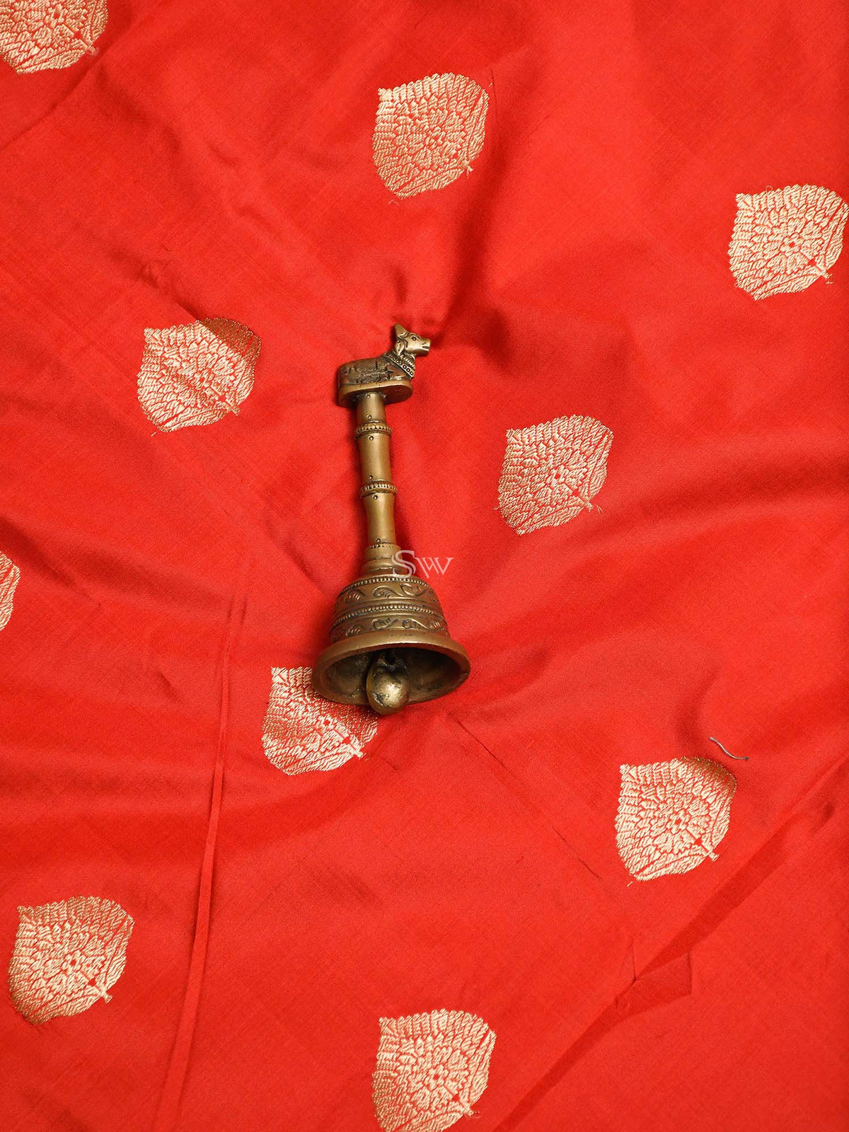 Red Katan Silk Handloom Banarasi Suit-Sacred Weaves