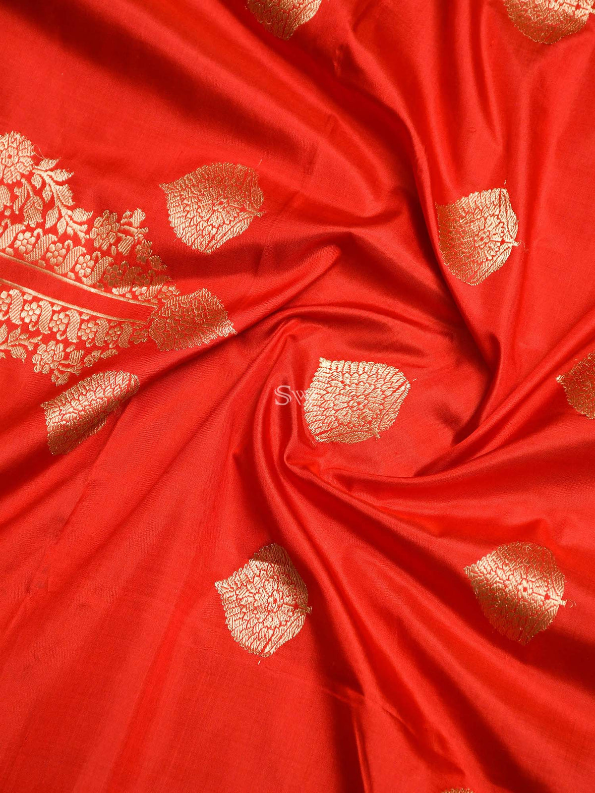 Red Katan Silk Handloom Banarasi Suit-Sacred Weaves