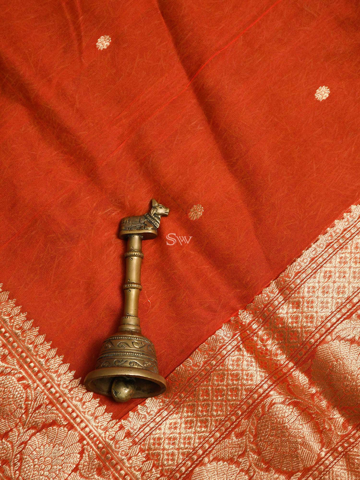 Red Katan Silk Handloom Banarasi Suit-Sacred Weaves