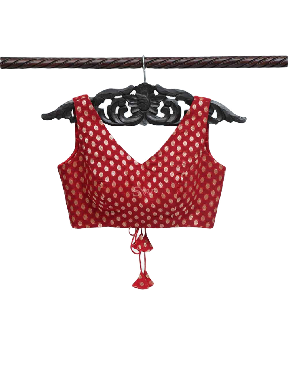 Red Georgette Banarasi Ready-made Blouse - Sacred Weaves