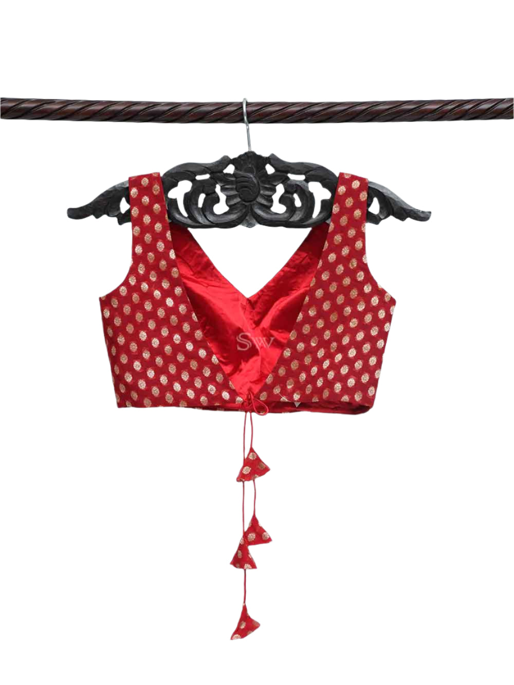 Red Georgette Banarasi Ready-made Blouse - Sacred Weaves