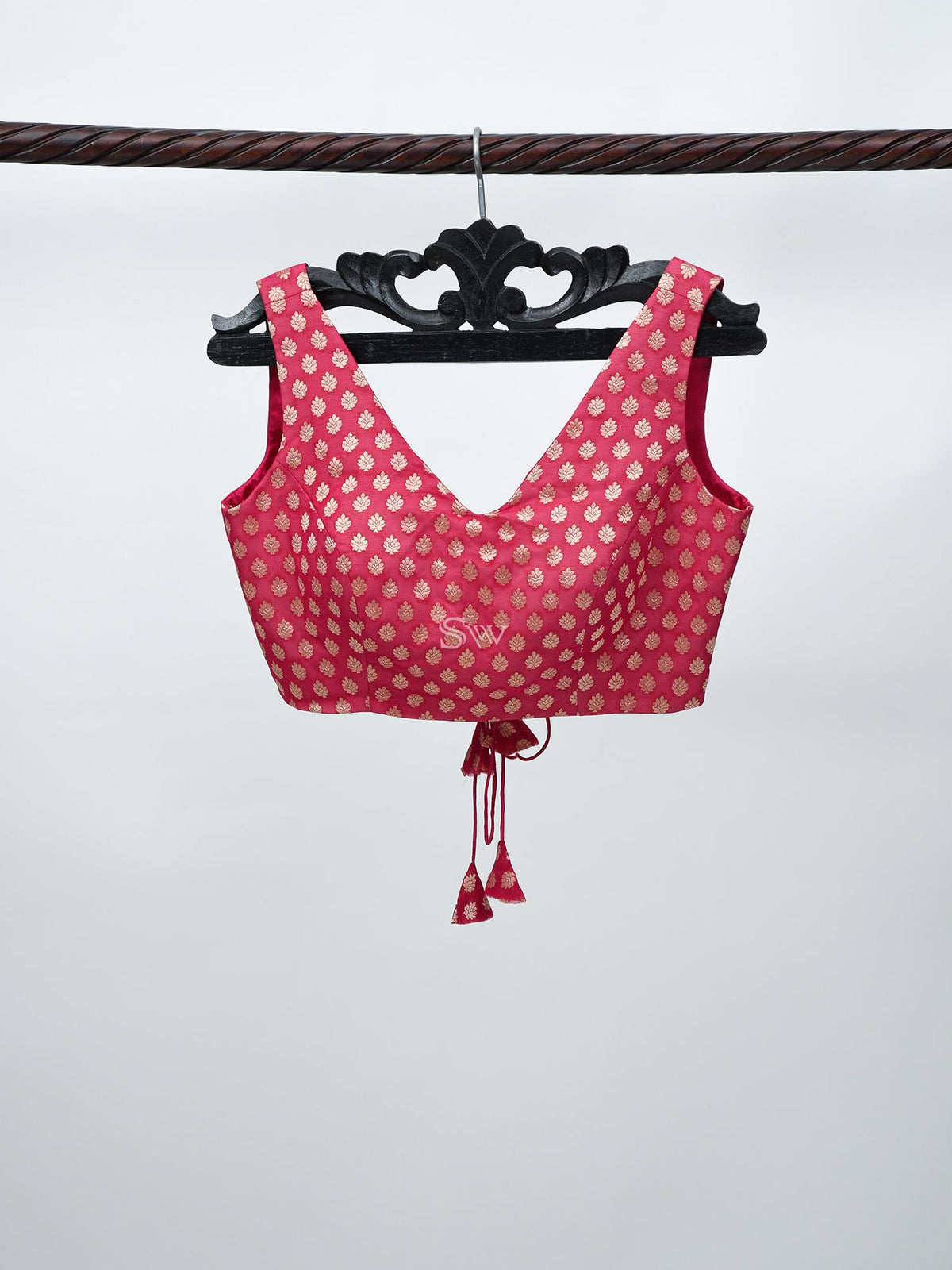 Pink Georgette Banarasi Ready-made Blouse - Sacred Weaves