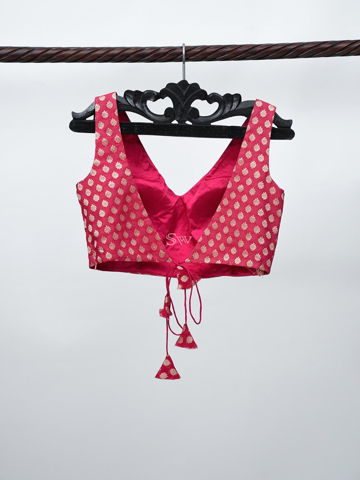 Pink Georgette Banarasi Ready-made Blouse - Sacred Weaves