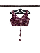 Dark Magenta Georgette Banarasi Ready-made Blouse - Sacred Weaves