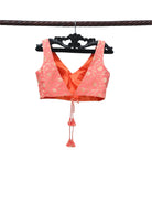 Coral Peach Georgette Banarasi Ready-made Blouse - Sacred Weaves