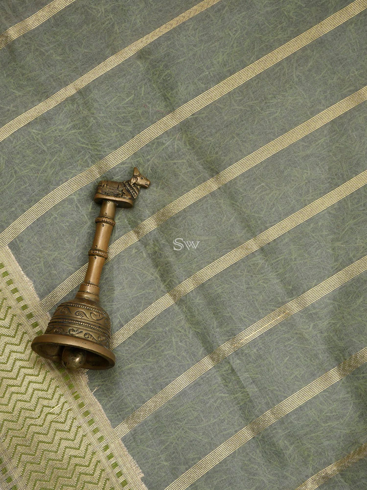 Beige Moonga Tussar Silk Handloom Banarasi Suit - Sacred Weaves