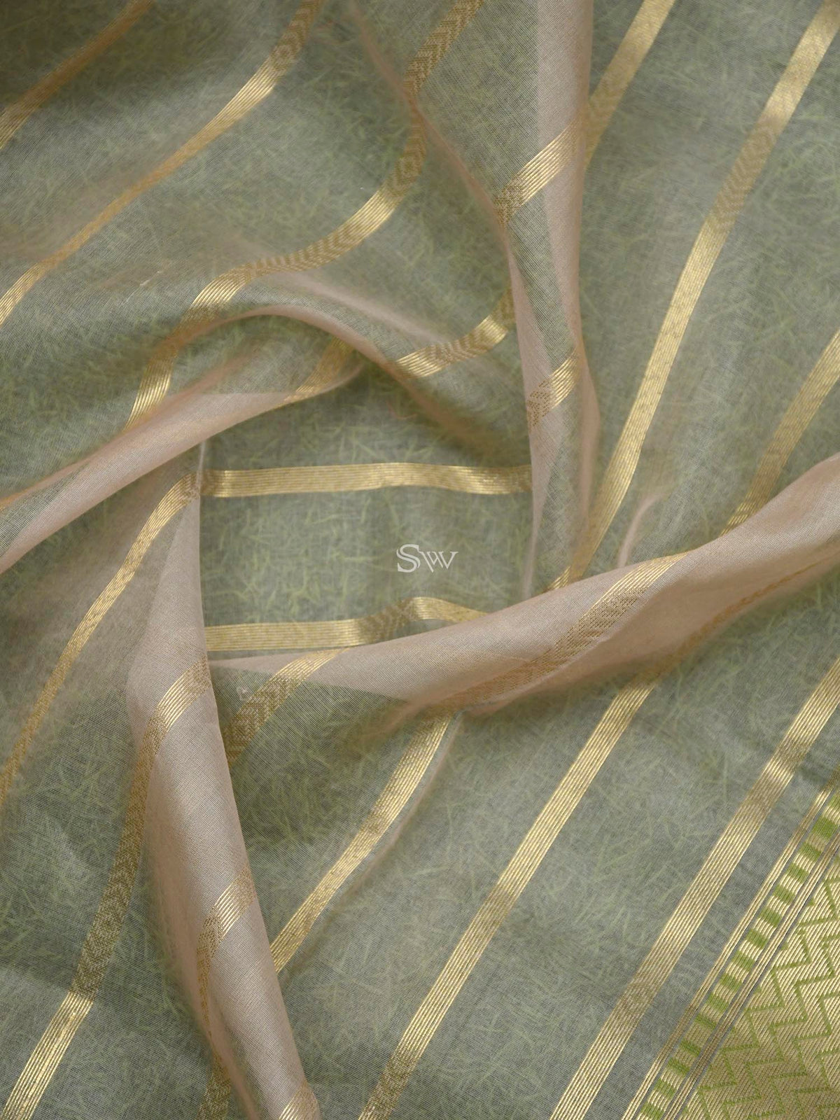 Beige Moonga Tussar Silk Handloom Banarasi Suit - Sacred Weaves