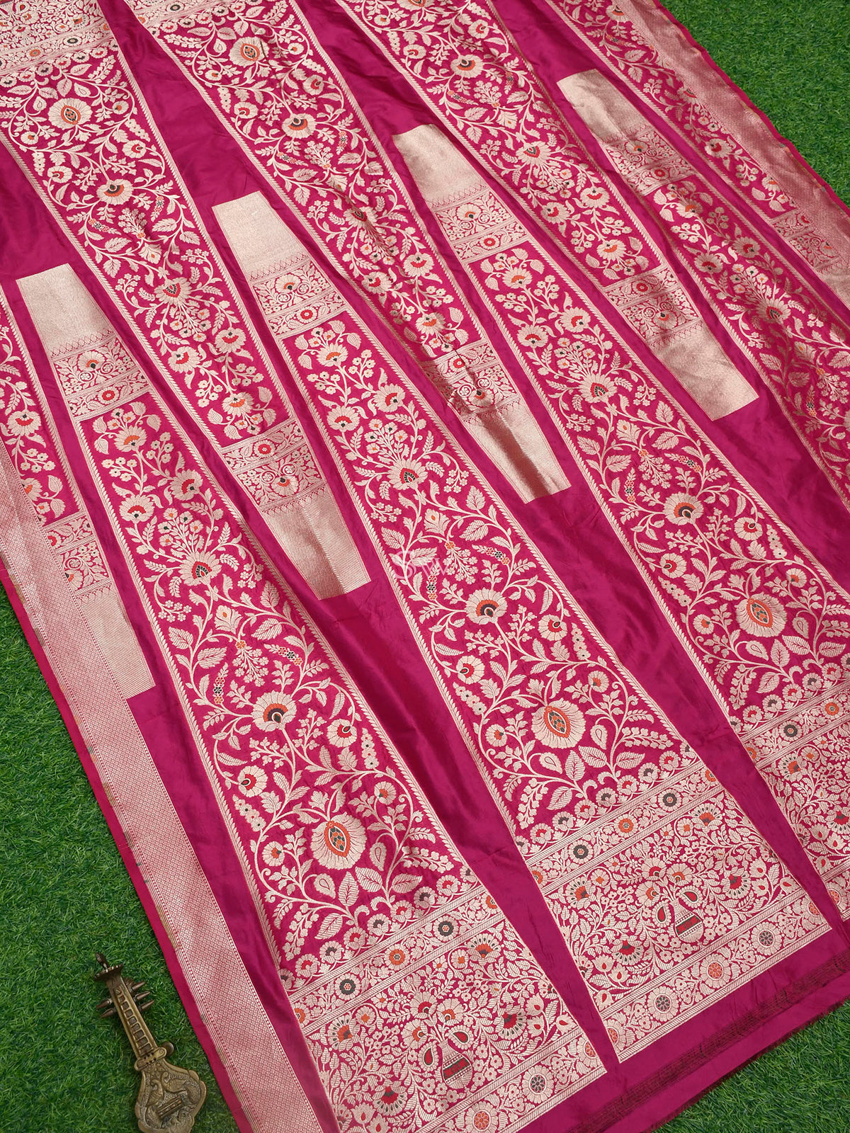 Pink Meenakari Silk Handloom Banarasi Lehenga - Sacred Weaves