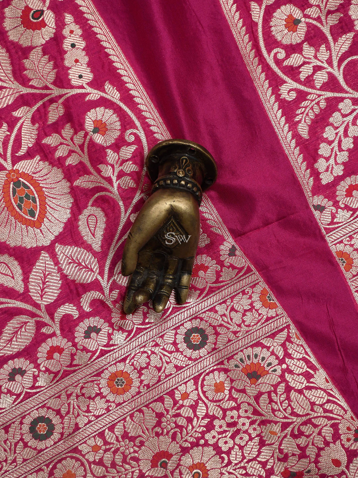 Pink Meenakari Silk Handloom Banarasi Lehenga - Sacred Weaves