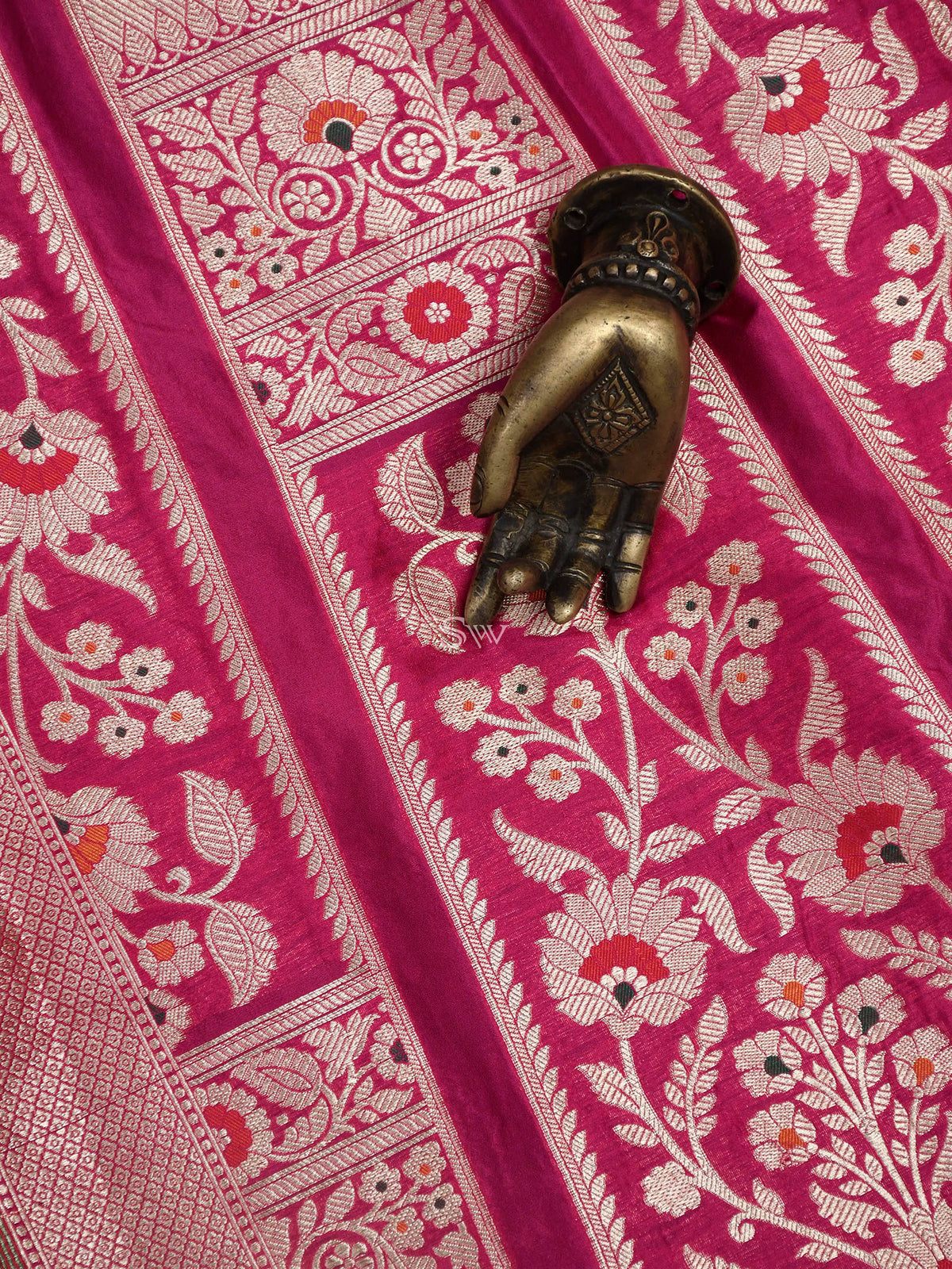 Pink Meenakari Silk Handloom Banarasi Lehenga - Sacred Weaves