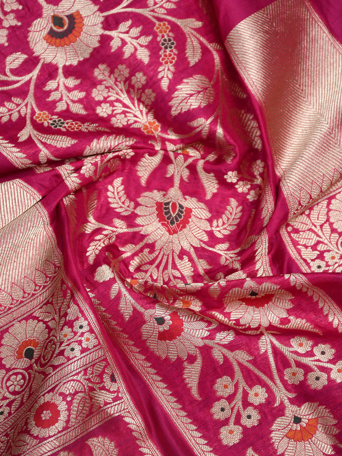 Pink Meenakari Silk Handloom Banarasi Lehenga - Sacred Weaves