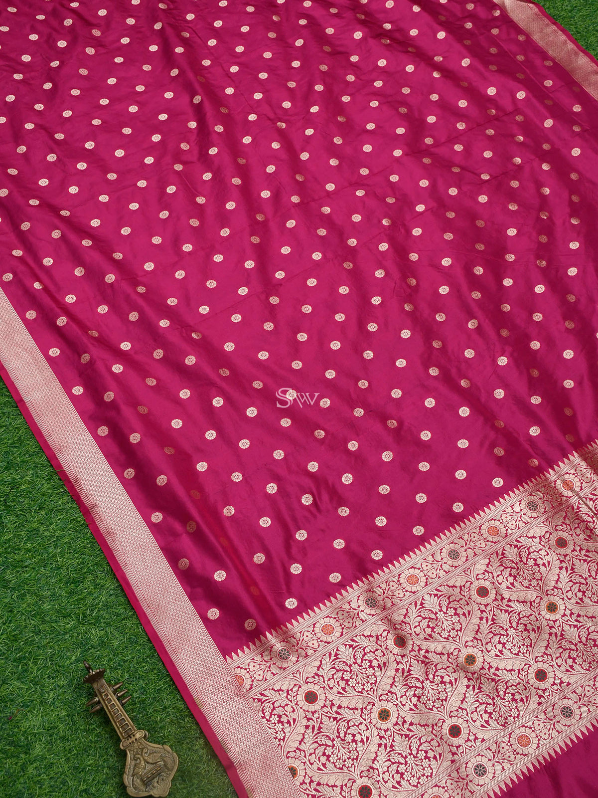 Pink Meenakari Silk Handloom Banarasi Lehenga - Sacred Weaves