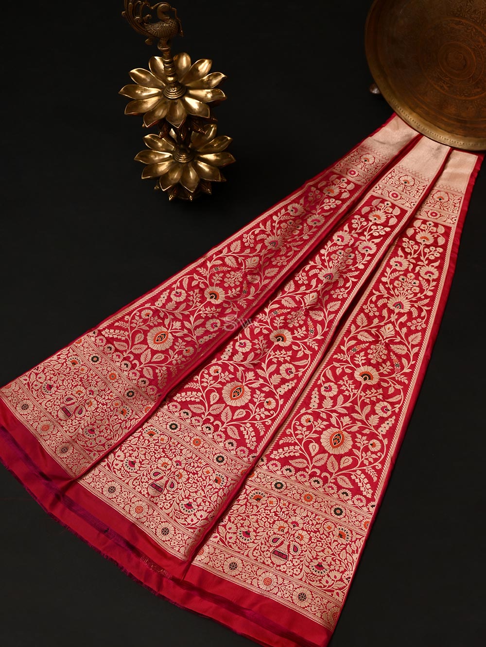 Pink Meenakari Silk Handloom Banarasi Lehenga - Sacred Weaves