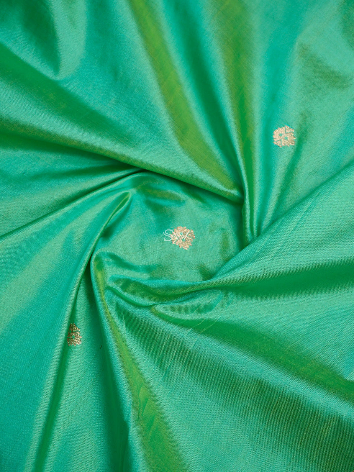 Sea Green Katan Silk Handloom Banarasi Suit - Sacred Weaves