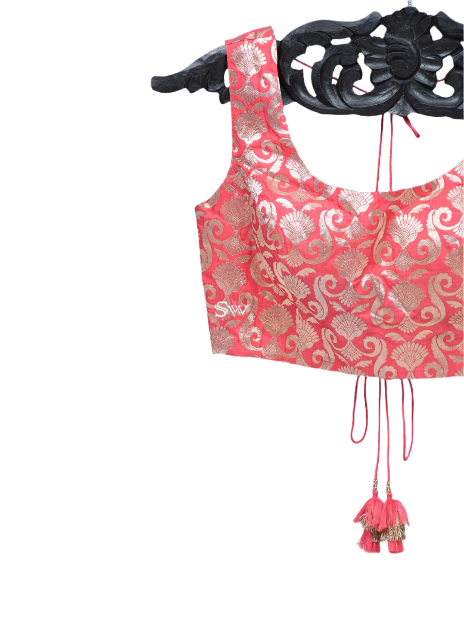 Pink Uppada Silk Banarasi Ready-made Blouse - Sacred Weaves