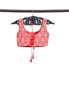 Red Uppada Silk Banarasi Ready-made Blouse - Sacred Weaves