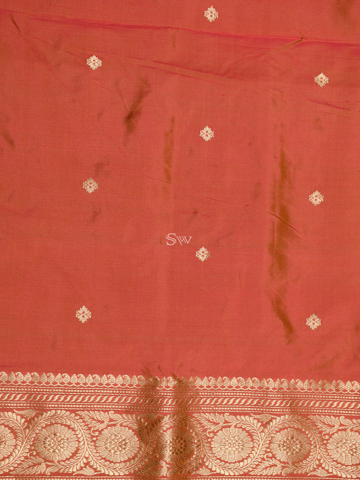 Pink Orange Katan Silk Handloom Banarasi Suit - Sacred Weaves