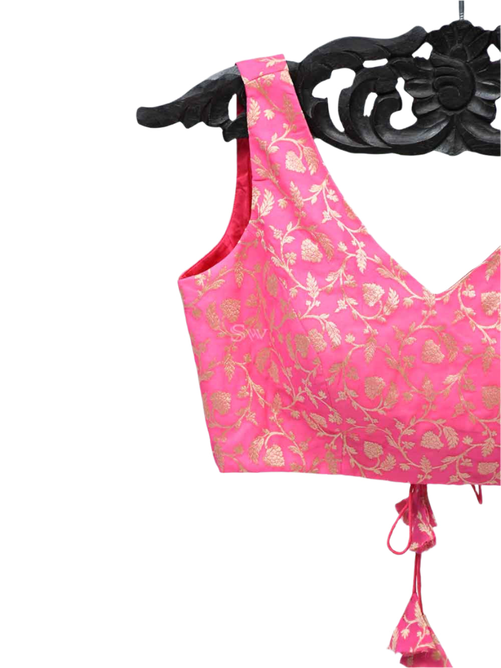 Pink Georgette Banarasi Ready-made Blouse - Sacred Weaves