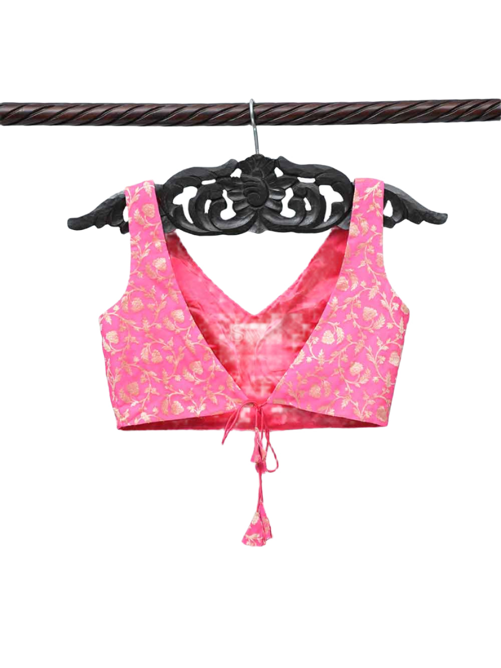 Pink Georgette Banarasi Ready-made Blouse - Sacred Weaves