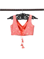 Peach Georgette Banarasi Ready-made Blouse - Sacred Weaves
