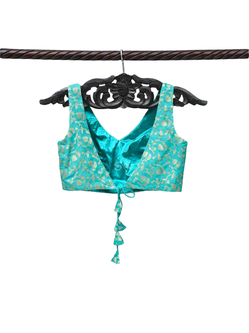 Sea Green Georgette Banarasi Ready-made Blouse - Sacred Weaves